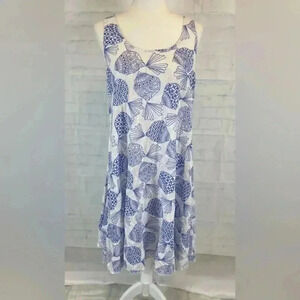 NEW Cantoo Blue Sea Shell Beach Casual Womens Dress Tunic Tank Size S High Low